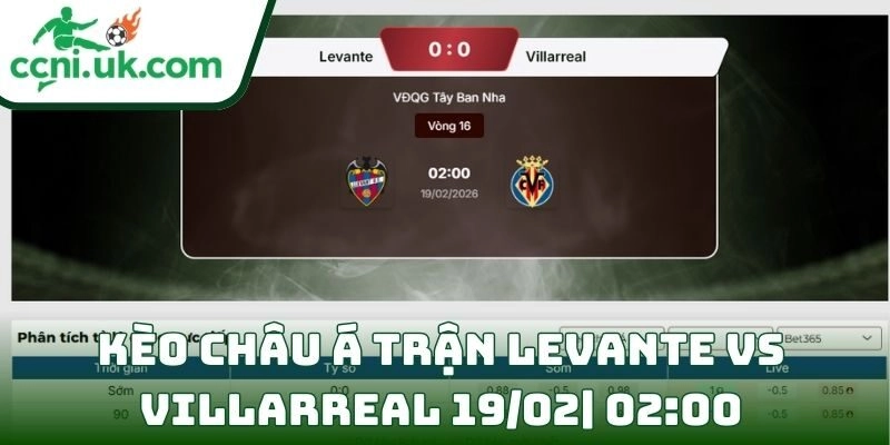 Kèo châu Á trận Levante Vs Villarreal (19/02| 02:00, VĐQG Tây Ban Nha)