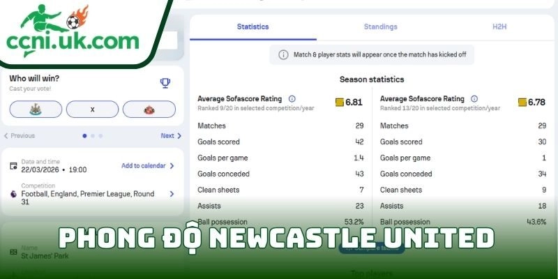 Phong độ Newcastle United